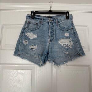 Aeropostale Light Blue Distressed Jean Shorts